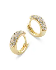 Bloomingdale's Fine Collection Diamond Mini Pave Hoop Earrings in 14K Yellow Gold, 0.35 tcw