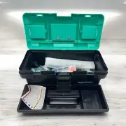 Amazon Basics Household Tool Set with Tool Storage Box - 150-Piece, Turquoise