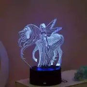 PRINCESS/UNICORN-3D Night Light Lamp- Illusion- BLACK TOUCH 7 Color NIB