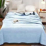 Nuvodreams Cooling Blanket Queen, Nuvodreams Blankets, Lightweight & Breathable Summer Comforters Queen Size, Double Side, Cool and Soft (Blue,King (2X2.31m))