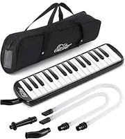 Eastar 32 Key Melodica Instrument Keyboard Soprano With Mouthpiece,Carrying Bag Black