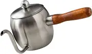 Stainless Steel Drip Coffee Kettle Mini Stand Office Kettle Sealing Lid Tea Pot Bar Supplies