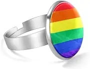 [FVQL] Adjustable Ring for Boys, rainbow flag colorful