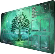 AI Painting TCG Playmat - MTG Trading Card Game Mat with Zone, 24x14 Inches Original Playmats, Smooth Surface for Rubber Collection - Dark Swamp Design 411-062