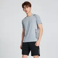在飛比找蝦皮商城精選優惠-新款韓版男士跑步短袖運動套裝 T恤寬鬆都市休閒套頭薄款運動上
