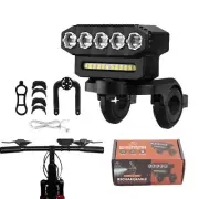 Super Bright 5LED Rear&Front Bicycle Light Bike Torch Rechargeable With Tweeter