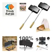 Mountain Pie Maker Cast Iron Set of 2 Pudgy Pie Cooker Hobo Fire Sandwich Mak...