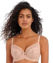 Freya Offbeat Underwired Plunge Bra - Natural Beige (Size 16E)