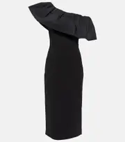 [Rebecca Vallance] Rebecca Vallance After Hours one-shoulder crêpe midi dress UK 4 black