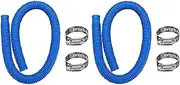 2 Pcs Swimming Pool Hose, 1.5m Pool Pump Replacement Hose Accessories with 4 Connecting Rings for Intex Filter Pump