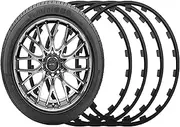 4PCS Heavy Duty Car Wheel Guard Rim Protector Trim Ring 17/18/19/20/21 Inch Compatible For Tesla Model 3 Y S X Compatible For BMW Compatible For Benz(4PCS BLACK,18in)