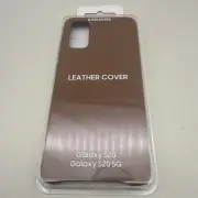 Original Samsung Leather Back Cover Case for Galaxy S20 Plus 5G Brown See Photo