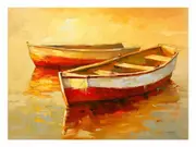 Red Blue Boat Knife Canvas Print