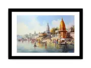 Haridwar Ganga Vintage Framed Print