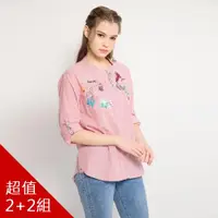 在飛比找ETMall東森購物網優惠-QWI時裝週日本設計聯名手工精繡品牌襯衫