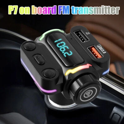 Car Bluetooth 5.0 FM Transmitter PD 20W Type-C Double USB Fast Charger guLze