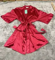 Turquaz Short Kimono Lingerie Robe Red Size Medium