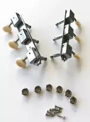 3-On-Plate Waffle-back Series Guitar Tuners Machine Heads Ivoroid Buttons
