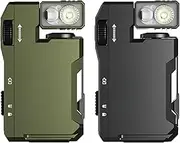 G5 Rechargeable EDC Flashlight, 400 Lumens Portable Flat Mini Flashlights, IP68 Waterproof 3 Modes Magnetic Small Keychain Flashlight for Camping, Emergency (2PCS)