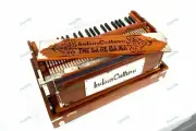 Calcutta Style Portable 3.5Octave 9 Stopper Multi Bellow Harmonium Baja With Bag