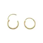 22G Hoop Ring Earring Hinged Gold Plated for Cartilage Nose and Lip Sold as Pair