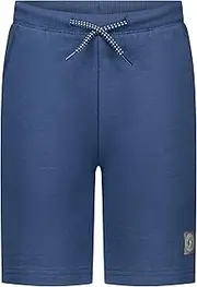 [SALT AND PEPPER] BY KIDS PARK Boys' Sweat Shorts with Logo Label Trousers, Light Indigo, 128