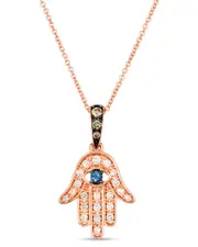 Le Vian Hamsa Collection 14K Rose Gold 0.21 ct. tw. Diamond & Sapphire Pendant