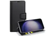 For Samsung Galaxy S25/S24 Case, Hanman Wallet Leather Flip Magnetic Stand Case Cover (Black)