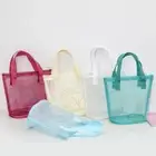 Mesh Makeup Case Transparent Handle Bag Convenient Beach Bags Swimming