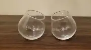 Set of 2 Courvoisier Cognac France Tipsy Snifters Glasses Brandy