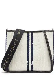 Stella Mccartney Logo Ryder Mini Canvas Cross-body bag - White And Blue ONE SIZE