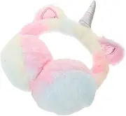 [Healeved] Plush Unicorn Earmuffs for Women Warm Fuzzy Ear Protectors for Winter Outdoor Activities Comfortable and Stylish Ear Warmers for Skiing and Hiking