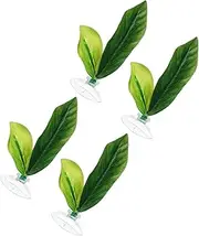DONFAMDS 4pcs Lifelike Artificial Leaves for Aquarium Decoration Simulation Plants Vibrant Landscape Enhancer for Aquariums Terrariums Fade Resistant Color Stable Design