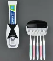 Automatic Toothpaste Dispenser Wall Mount Dust-proof Toothbrush Holder bathroom