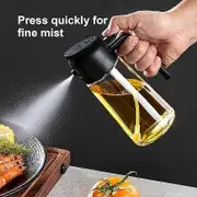 1pc Portable Oil Sprayer and Dispenser 2-in-1, Olive Oil Mister and Pourer black