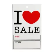I Love Sale Swing Tags with was/Now Price Tickets Retail Swing Tickets for Shops