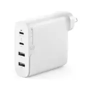 Alogic 4X100 Rapid Power 4 Port 100W GaN USB-A + USB-C Wall Charger - White
