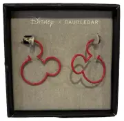 Mickey Mouse Disney X BAUBLEBAR Red Silhouette Hoop Earring in Gift Box