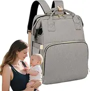 Diaper Bag Backpack, Waterproof Travel Diaper Storage, Large Capacity, Lightweight Supplies for Car, Outdoor, Airplane, Multi Pocket Organizer, Comfortable Carry, 31x19x39cm