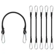 11.8" Bungee Cords 6Pcs Heavy Elastic Bungee Rope with Alloy Hooks Black