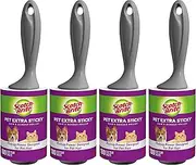 Scotch-Brite Pet Extra Sticky Hair Lint Roller, 4, 400 Sheets