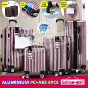 Lightweight Luggage Suitcase Trolley Set 4PCS Travel Storage Organiser Rose Gold