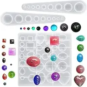 AIFUDA 3 Pcs Jewelry Resin Molds, Gem Silicone Molds Gem Jewelry Casting Resin Molds Silicone Moulds for Epoxy Resin Earring, Pendant, Jewelry Making