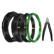 4 Roll 1mm/1.5mm/2mm Bonsai Training Wire 32.8 Feet Black/Green Diagonal Pliers