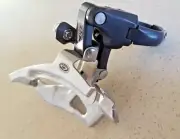 Shimano LX Front Derailleur, 28.6 high clamp, top pull, suit double or triple.