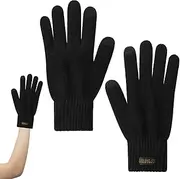 Wool Gloves | Thick Lined Work Gloves Touch Screen - Knitted Cold Weather Gloves Double-Layer, for Running, Hiking, Driving, and Cold Weather Pochy
