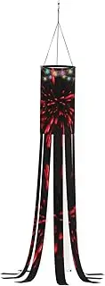 Halloween Garden Explosion Burst Red and Black Windsock Lights Halloween Lighted Windsock for Patio Yard Pathway Party Decor