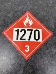 Keller 1270 Flammable / Combustible Hazmat Rigid 10 3/4" x 10 3/4" Placard NEW