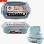 3PCS Reusable Plastic Food Storage Containers with Lids Microwavable USA SHIP