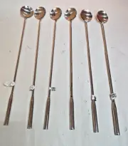 Lot of (6) NWT 11.75" Stainless Steel Cocktail Stirrers and Bar Spoons; 305-960